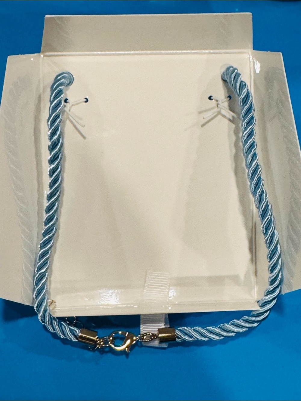 NWT Piper•k Gold Glitter Starfish Necklace with Light Blue Cord - Picture 5 of 12